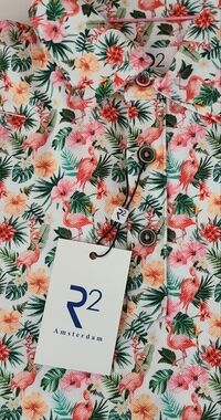 R2 Men’s Floral Polo in Pink, Green, White